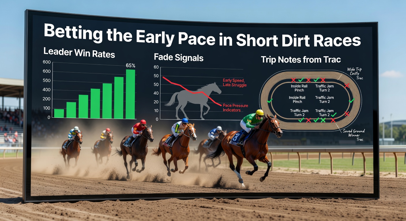 Heatmap of pace scenarios in 6-furlong dirt races, color-coded by leader fade rates tied to fractional times and duel intensity