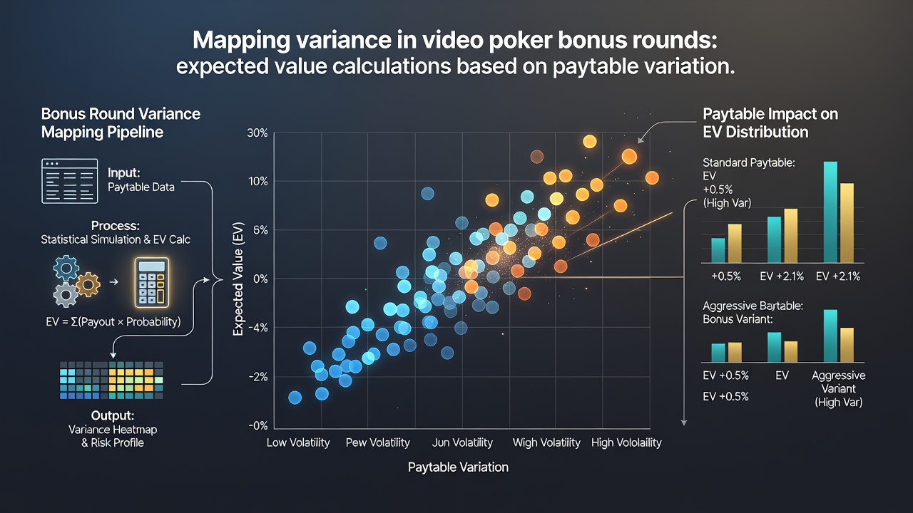 Variance distribution graph comparing bonus round outcomes from three major casino networks with overlaid expected value lines