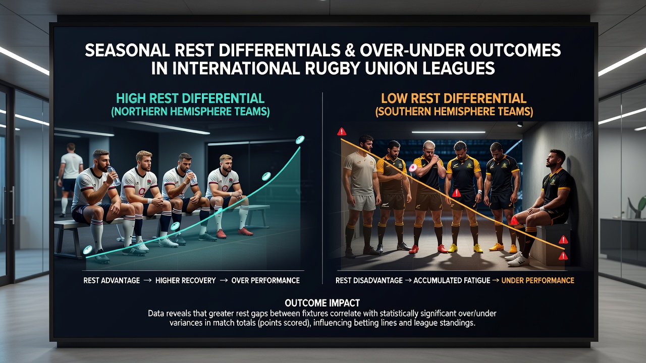 Data visualization of rest days versus points totals in rugby union leagues
