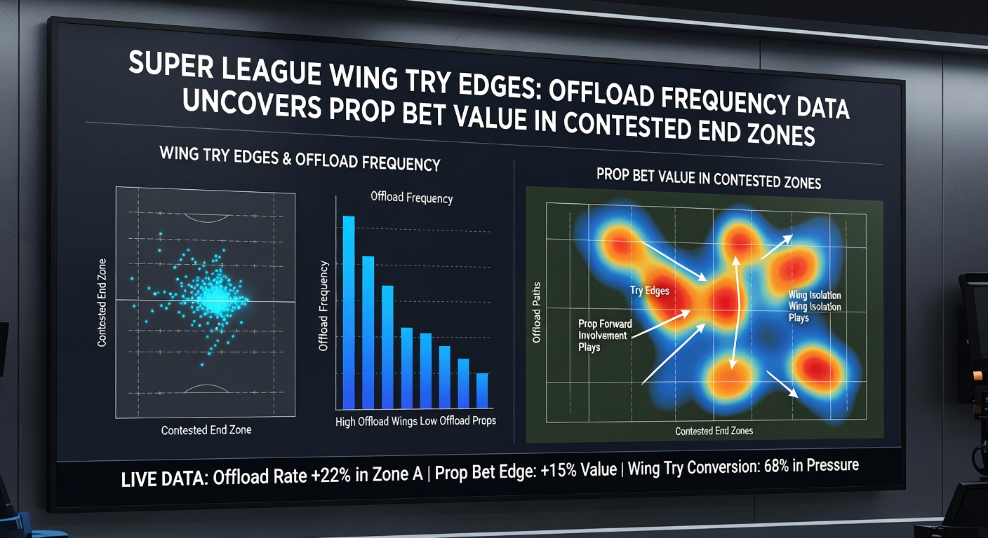 Chart comparing offload frequency to wing try conversion rates across Super League teams, spotlighting prop bet value in high-offload matchups